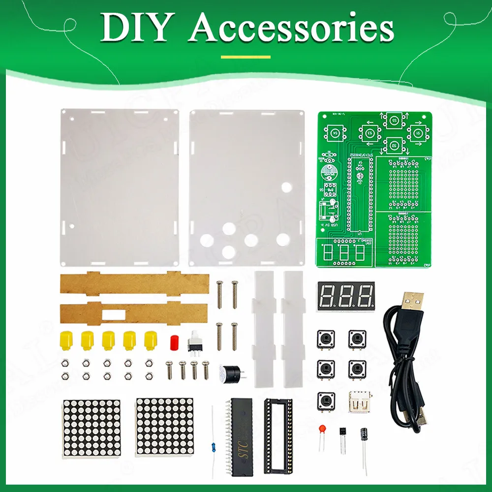 DIY Pixel Game Maker Kit Electronics DIY Soldering Project Practice Solder Learning Assembly with Shell