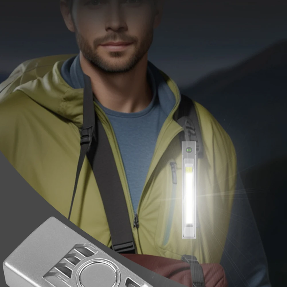 

LED+COB Mini Torch Light USB-C Rechargeable Work Inspection Flashlight 480mAh Pocket Penlight Torch for Emergency Lighting