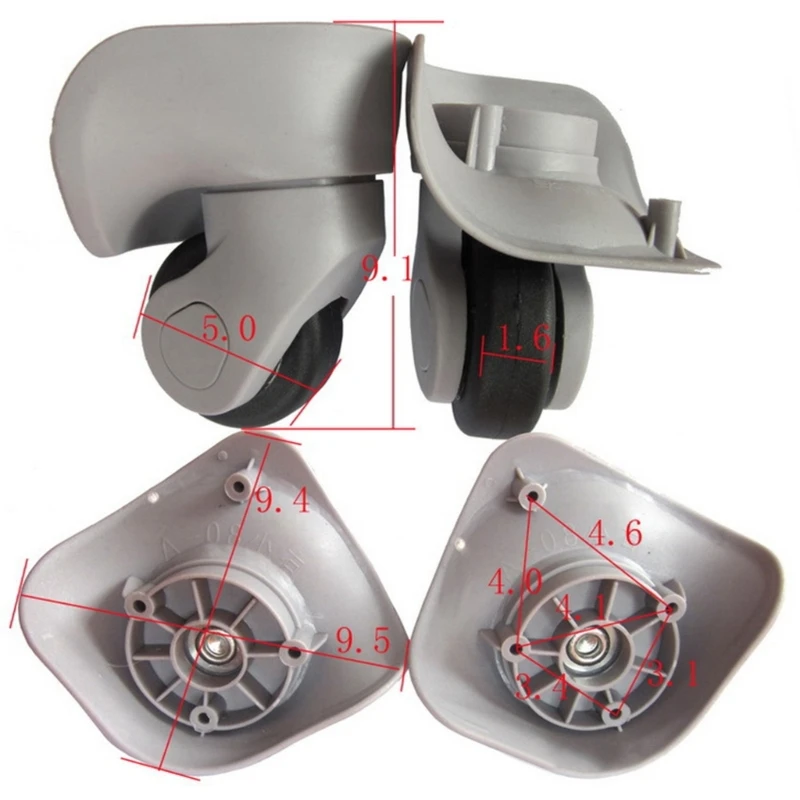 1 คู่ DIY กระเป๋าเดินทางเปลี่ยนหมุนอุปกรณ์ซ่อม Mute Roller