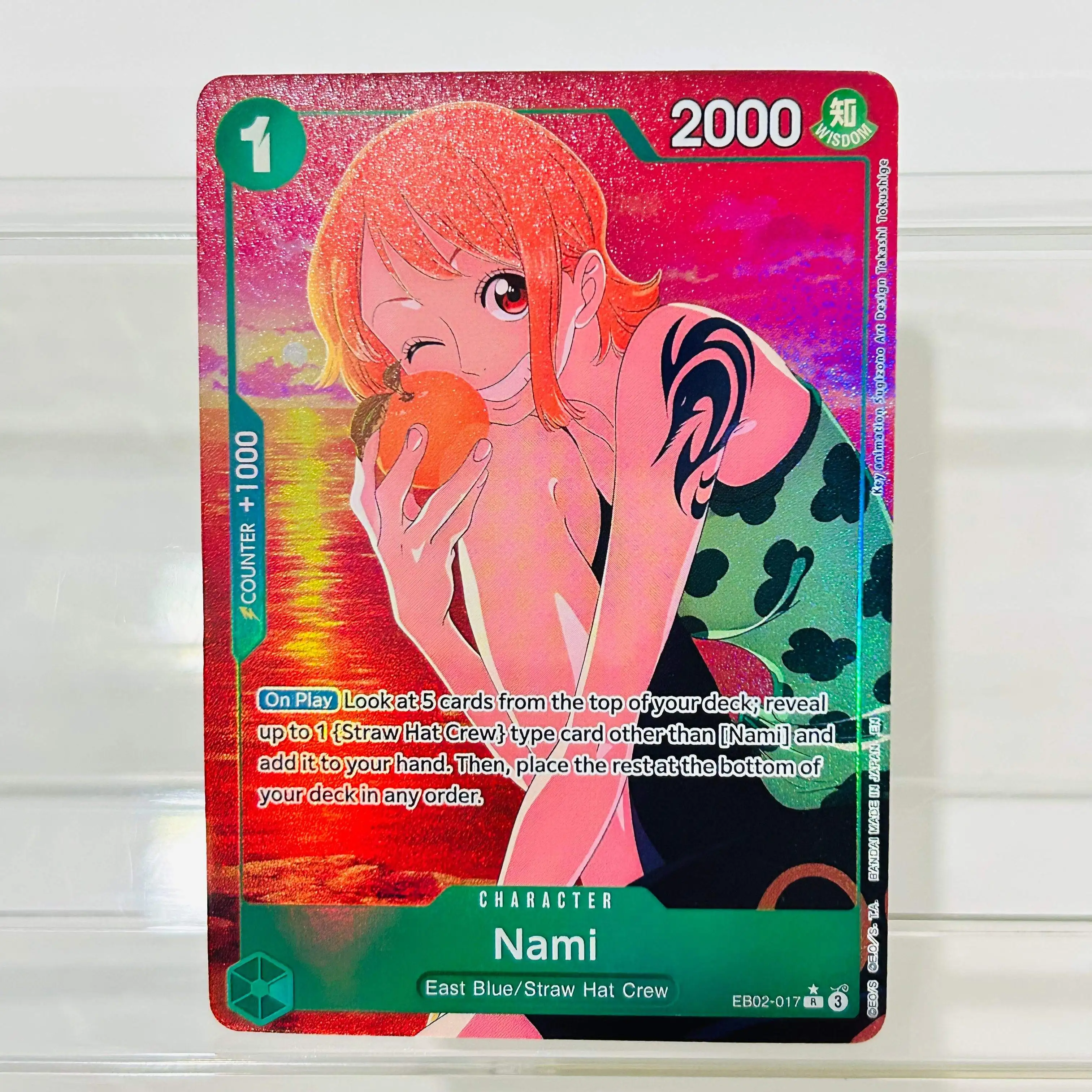 

One Piece Nami EB02-017 R Card English Version Holographic Texture Cards Perfect Condition DIY Premium Anime Collection Card