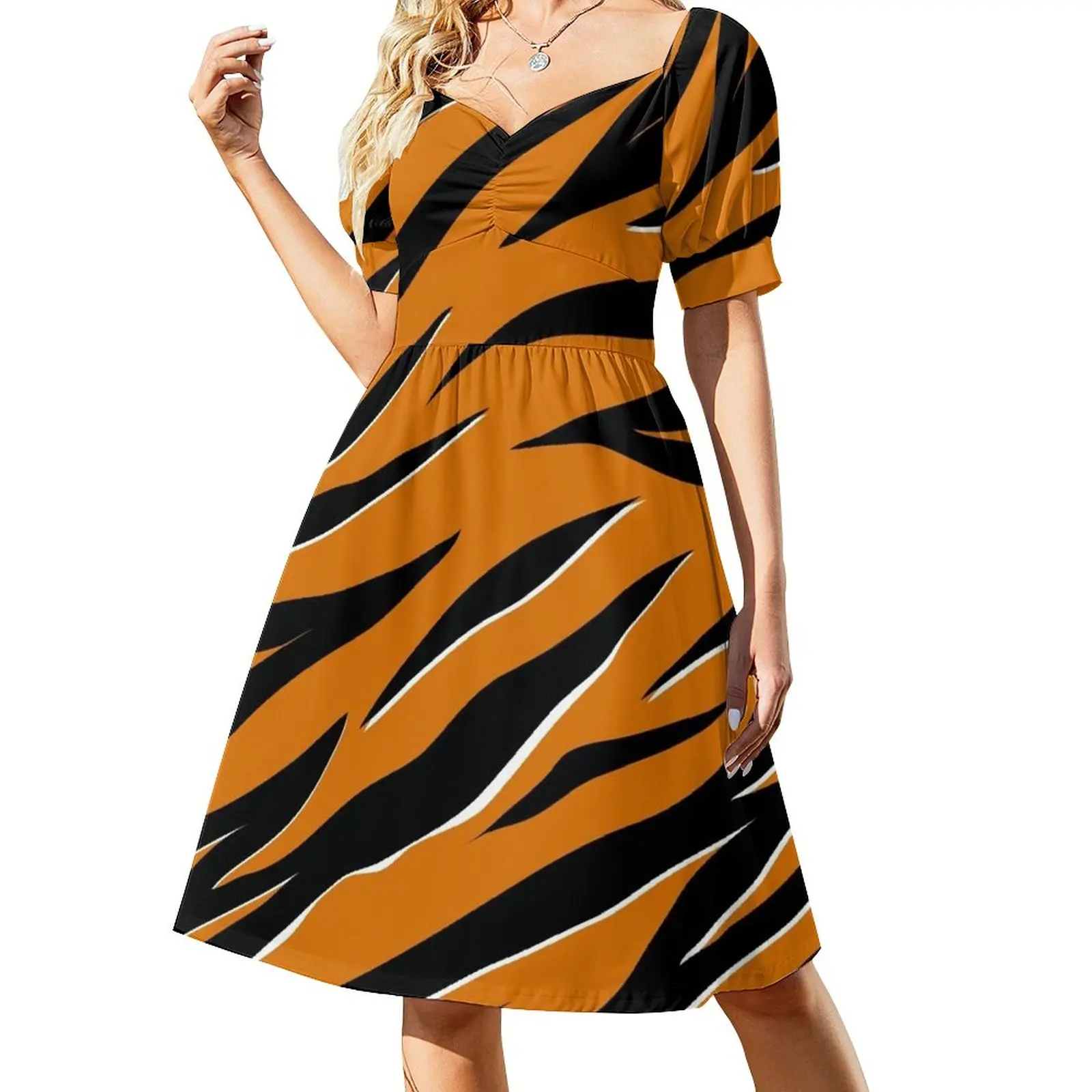 

Stripes Tiger Sleeveless Dress elegant dress summer dress korean women dresses for prom