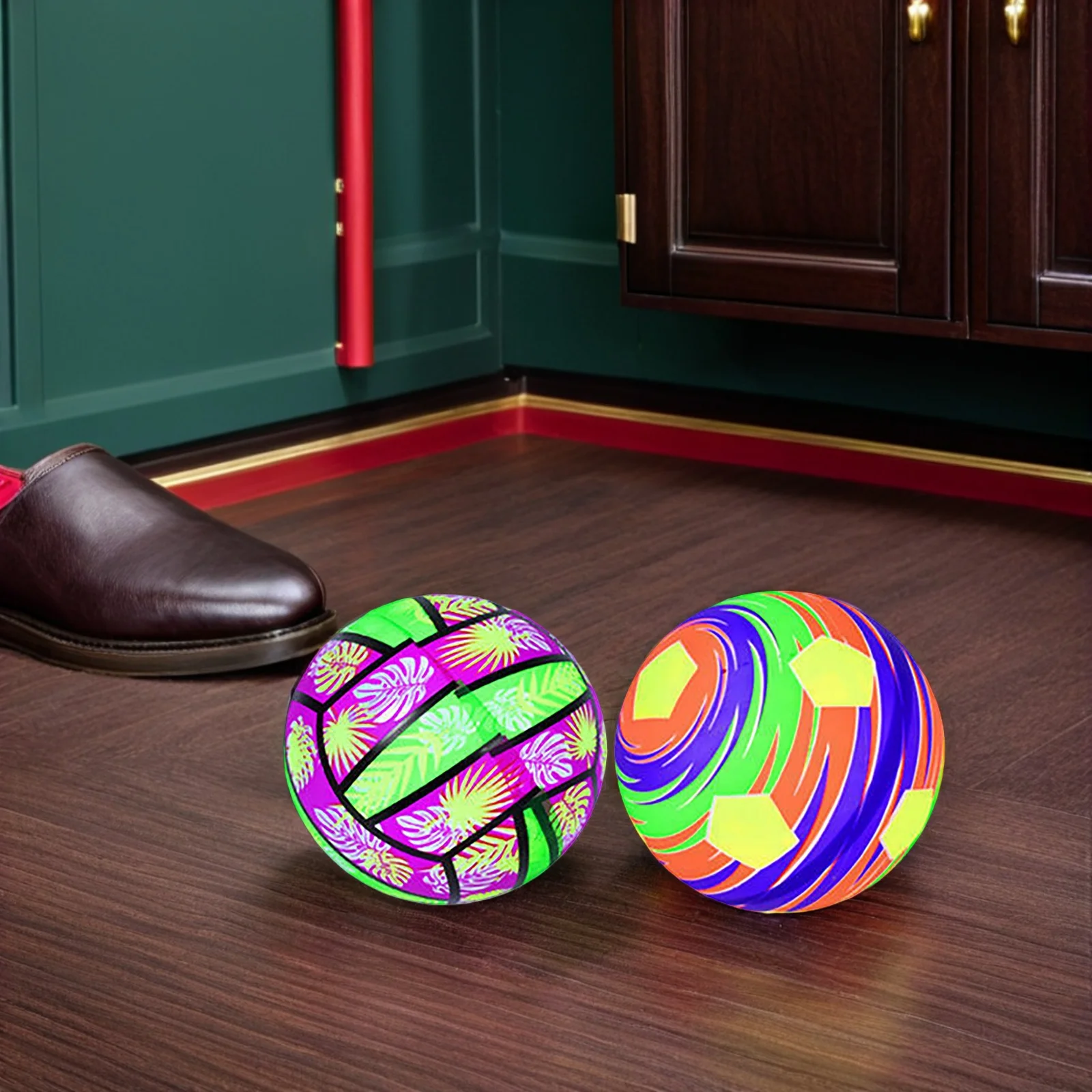 2Pcs Kunststoff Glowing Fußball Kleine Fußball Ausübung Ball Outdoor Training Fußball Sport Unterhaltung Spaß Fußball