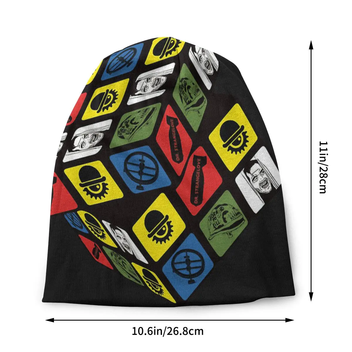 Kubrick Cube Intellectual Game Autumn Female Thin Beanies Double Used Cycling Bonnet Hats