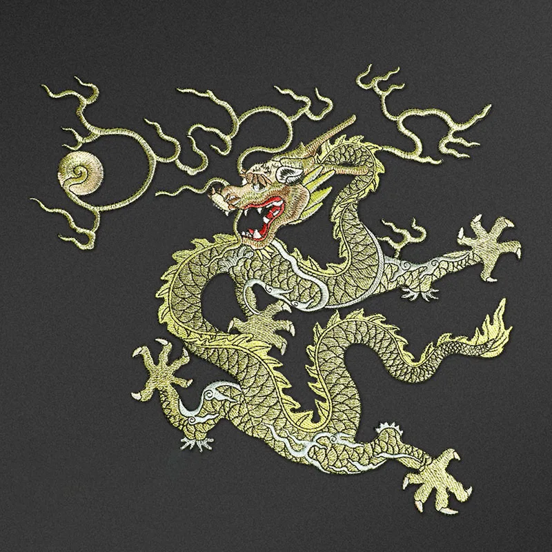 

Chinese Dragon Embroidery Practice Clothes, Martial Arts Uniform, Large DIY Embroidery Cloth, Patch Sticker