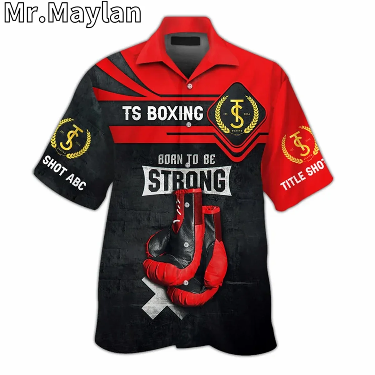 CUSTOM NAME BOXING LOVERS Sport 3D Print Hawaii Shirt Men Summer Short Sleeve Tee Men Shirts 2024 Oversized 5XL Chemise Homme -8