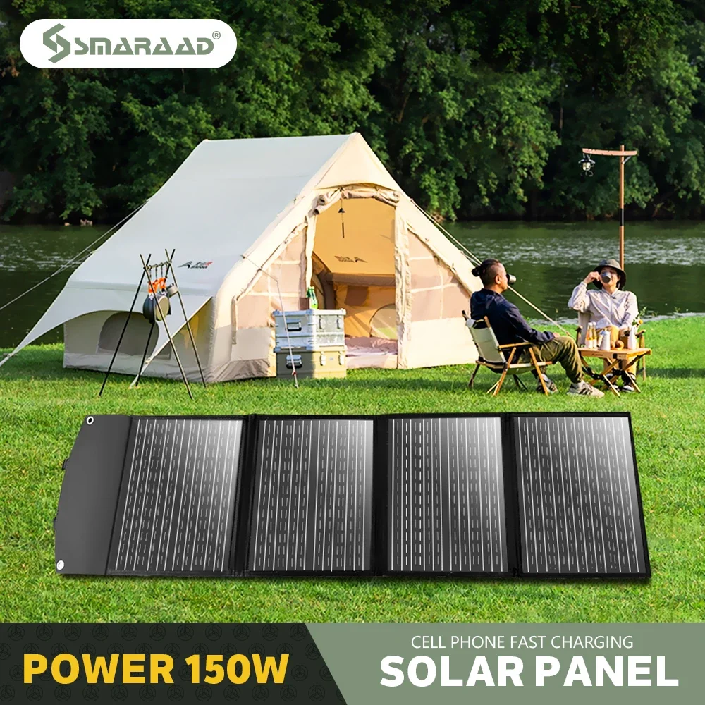 150W Solar Panel 18V  USB DC Output Solar Charger Portable Foldable Solar Charging Device Outdoor Portable Power Bank