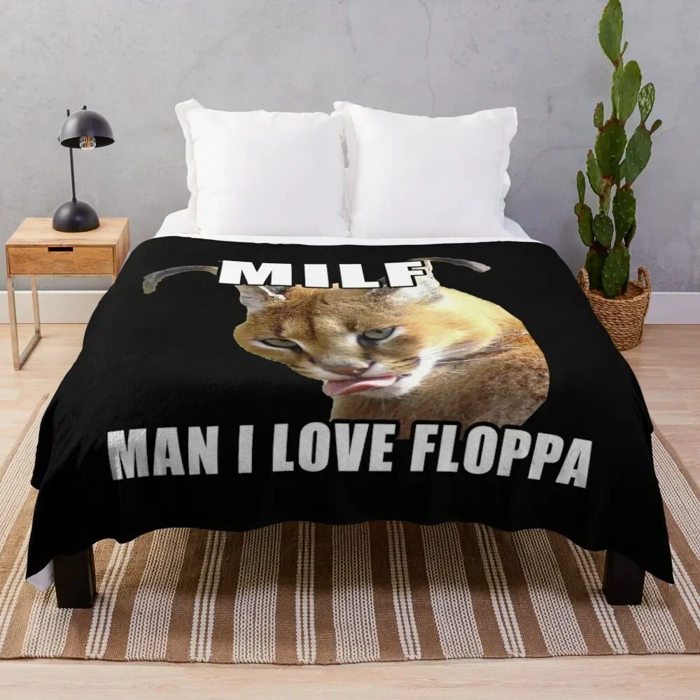 Man I love big floppa meme Big floppa baby caracal Throw Blanket Baby bed plaid blankets and throws Blankets