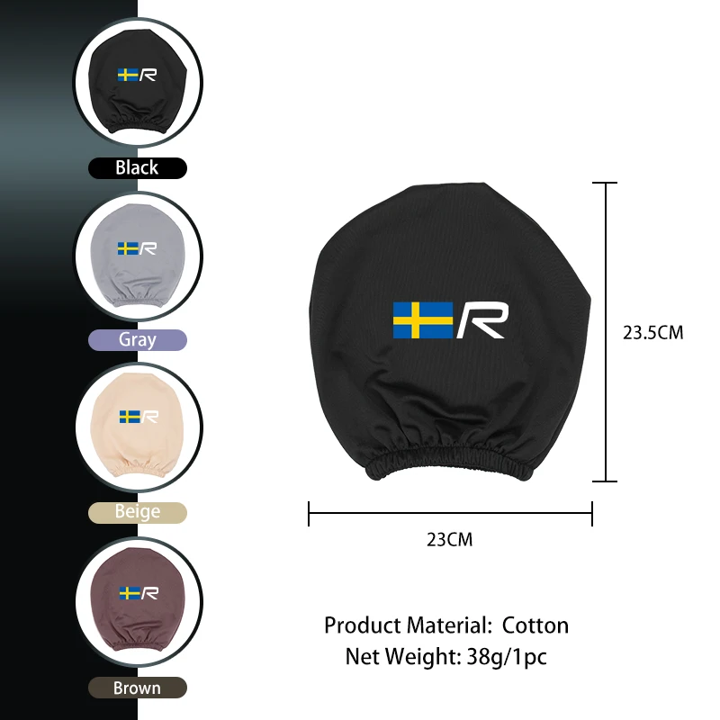 Car Seat Headrest Cover Anti-Dirty Elastic Pillow Protective Cover Accessories For Volvo AWD C30 C70 S60 S80 S90 T6 V40 V50 V90