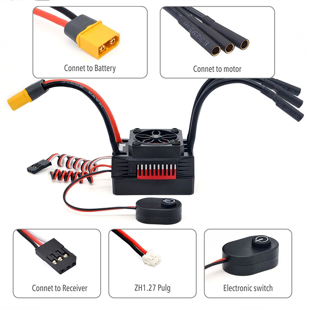 SURPASS HOBBY Rocket-RC 1/10 Brushless Motor And ESC Combo 60A /80A F540 F550 motor 3.175mm V2 Supersonic for Tamiya RC Car