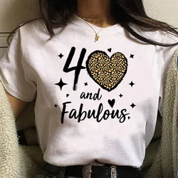 Camiseta de cumpleaños de 40 años para mujer, camiseta japonesa Y2K, ropa de cómic gráfico para mujer