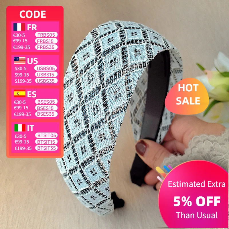 

New Diamond Grid Headband Hollow Out Hairband Trendy HairAccessories for Women Fashion Hair Band Headbands for Women