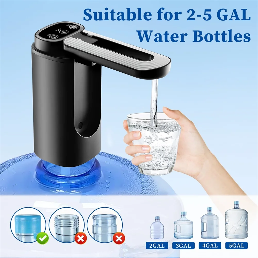 Electric Water Dispenser Pump with Foldable 90 Degree Outlet and 1200mAh Battery for Convenient Portable Water Access