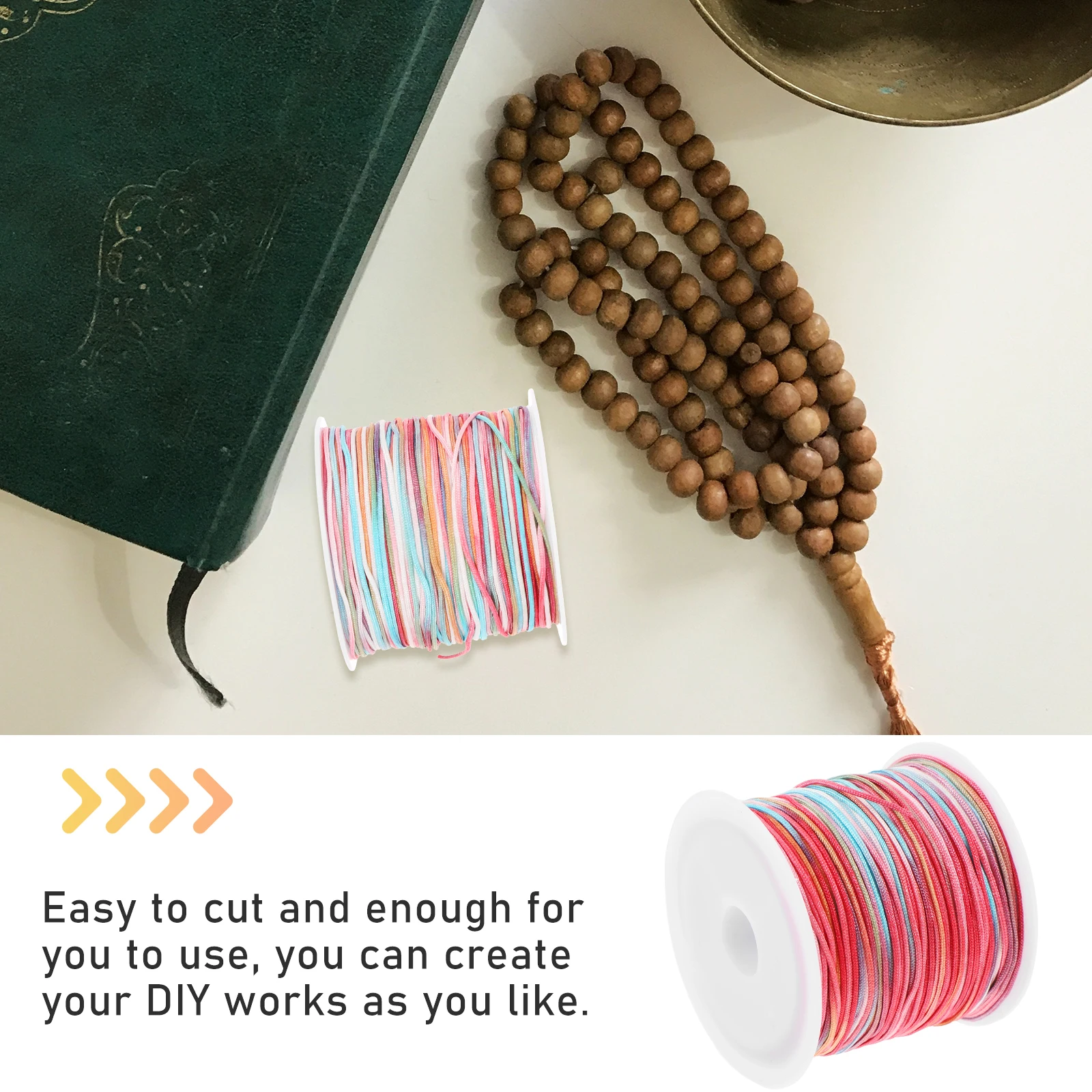 

Colorful Braided Rope Elastic Bracelet Jewelry Making Cord Material Diy Drawstring Nylon For Crafting