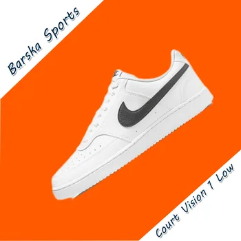 Nike New Court Vision 1 Low Shoes Men's and Women's Casual Fashion Sneakers spring Non-slip wearable Sneakers White&Black