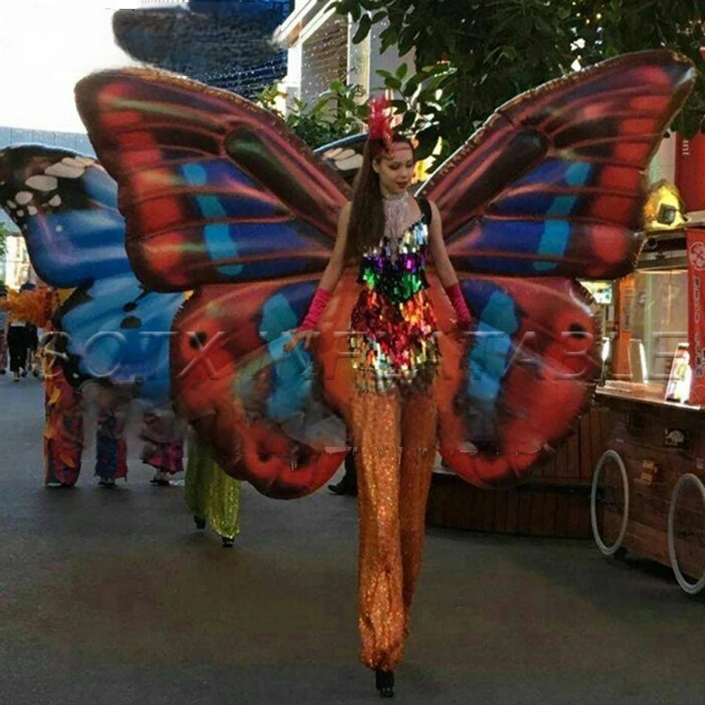 event decoration Free shipping 2m stage performance adult inflatable butterfly wing costume for