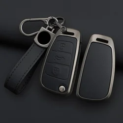 Zinc Alloy Leather Car Remote Key Case Cover For Audi A1 A3 8P A4 A5 A6 C7 A7 S3 S7 S8 R8 Q2 Q3 Q5 Q7 Q8 SQ5 TT RS3 RS6 Keychain