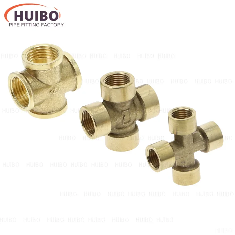 

1/4" 3/8" 1/2" 3/4" BSP Female Thread Brass Equal Cross 4 Ways Pipe Connector Fitting Coupler