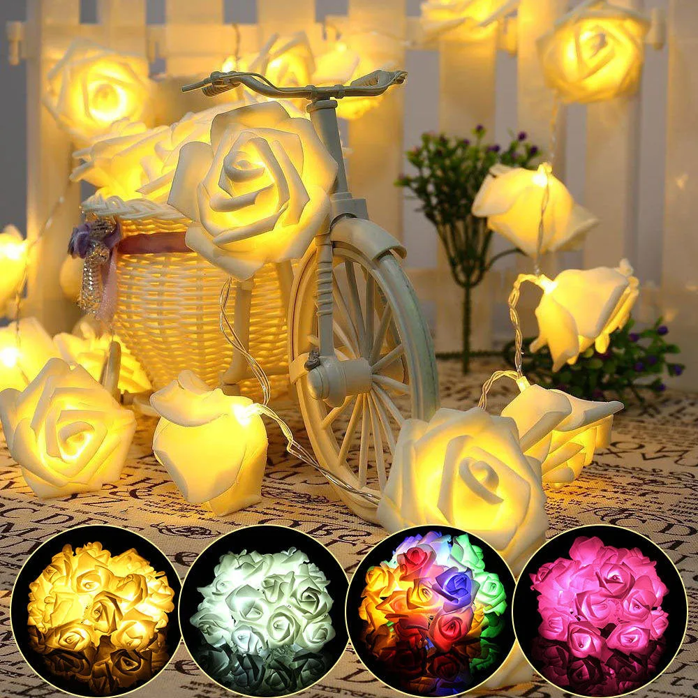 

AA battery operated garland lights christmas decorations rose garland 10LED 20LED holiday lights fairy led light battery