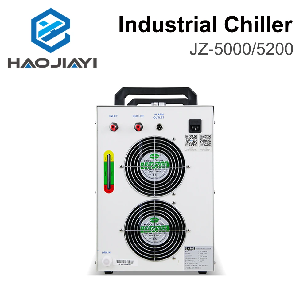 JZ-5000/5200 Industrial Water Chiller for CO2 Laser Engraving Cutting Machine Cooling 100-150W Laser Tube DG110V AG220V