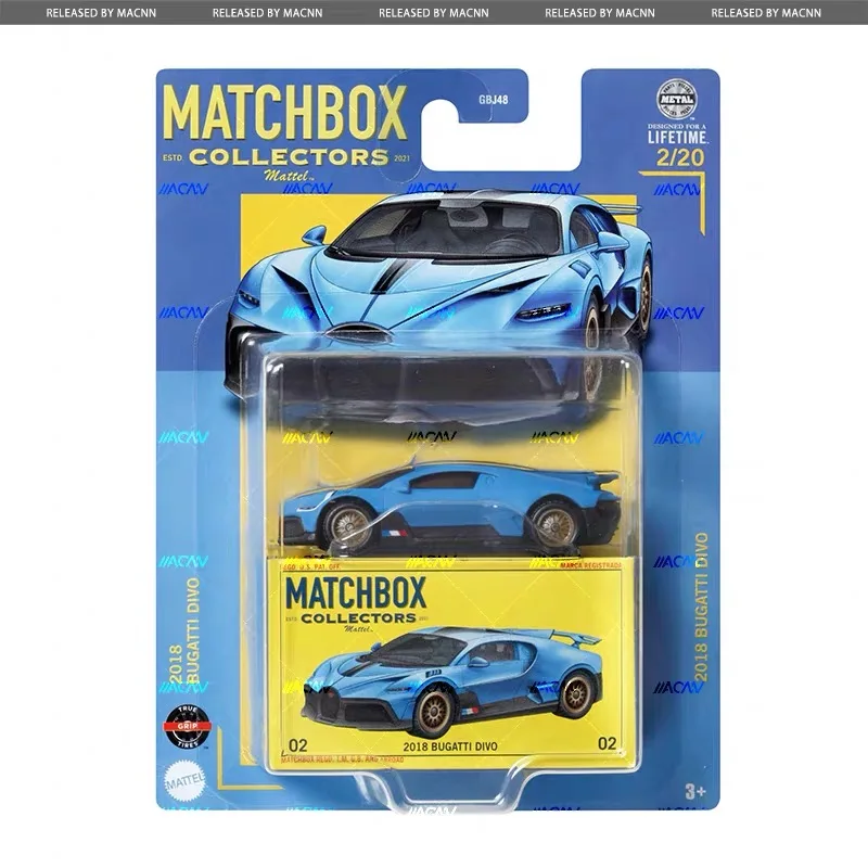 Original Mattel Matchbox Collectors Car Metal Diecast GBJ48 Ford Bugatti Divo Set Vehicle Model Toys for Boys Birthday Fun Gift