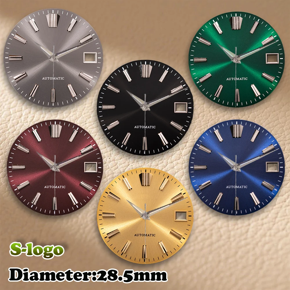 S Logo 28.5mm Sunray Dial NH35/NH36/4R/7S Movement High Quality Watches for men Watch Modification Accessories repair tools