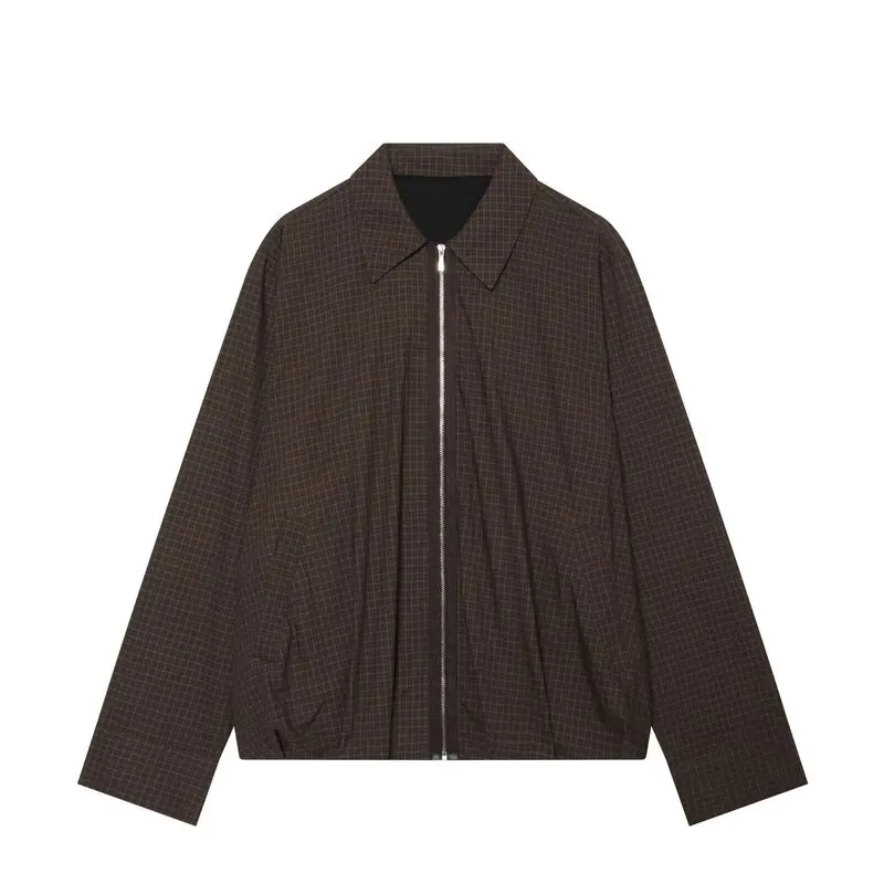 New 2026 Autumn Women's Fashion Long Sleeve Collared Pilot Jacket Shirt Versatile Commute Style Loose Fit Regular Length