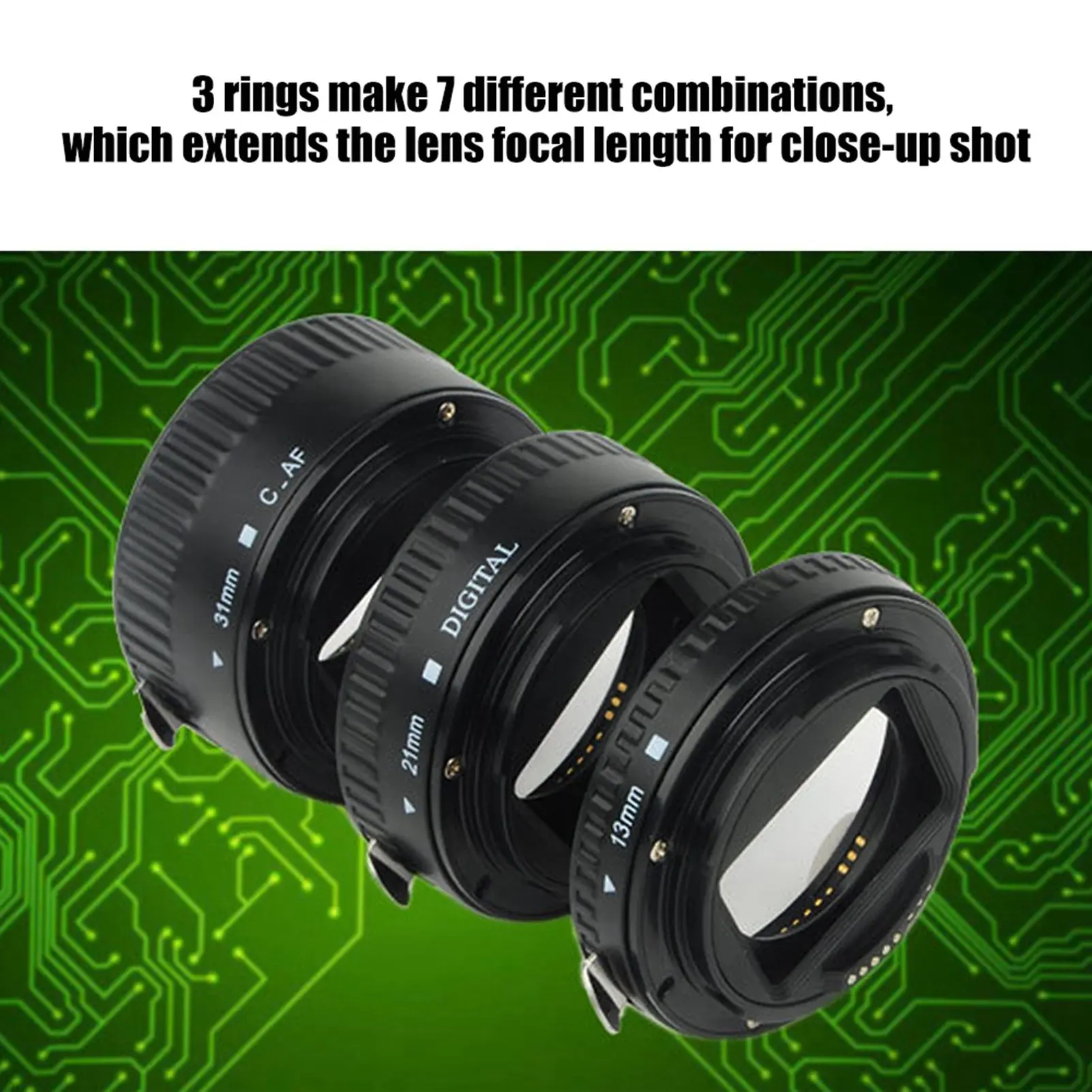 Auto Focusing Macro Extension Lens Adapter Tube Rings Set for EF Mount Camera Lens Ring Macro Adapter Lens Close Up Lens Ring