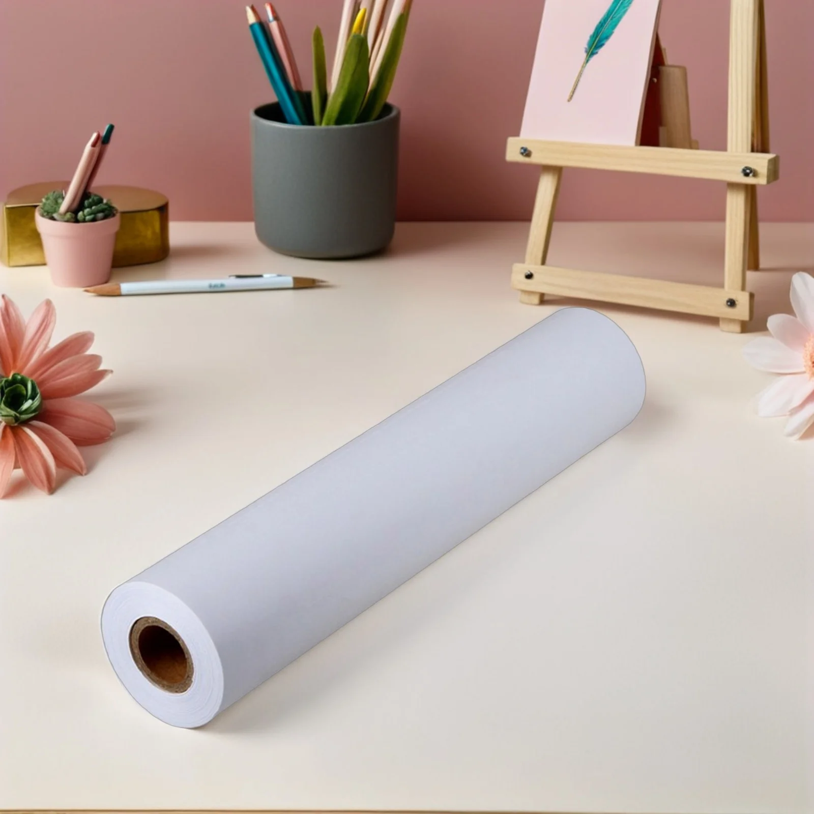 2 Stuks Wit Tekenpapier Rol 30Cm 5M Gerecycled Papier Voor Aquarel Schets Schilderen Art Kleurpotloden Pastels