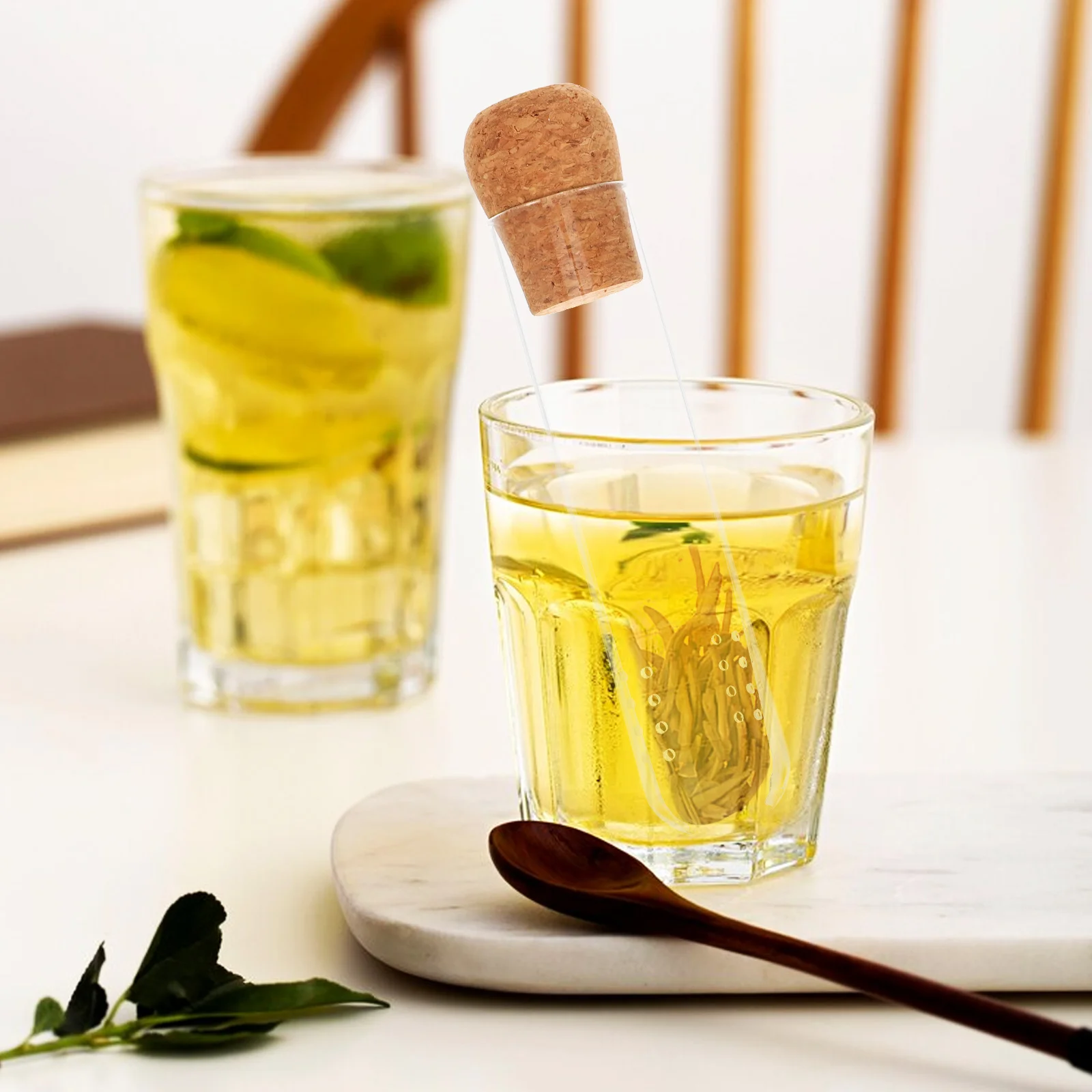 

Portable Glass Tube Tea Infuser Reusable Strainer Steeper Loose Leaf Small Lightweight Easy Clean Home Use Glass Tea Infuser