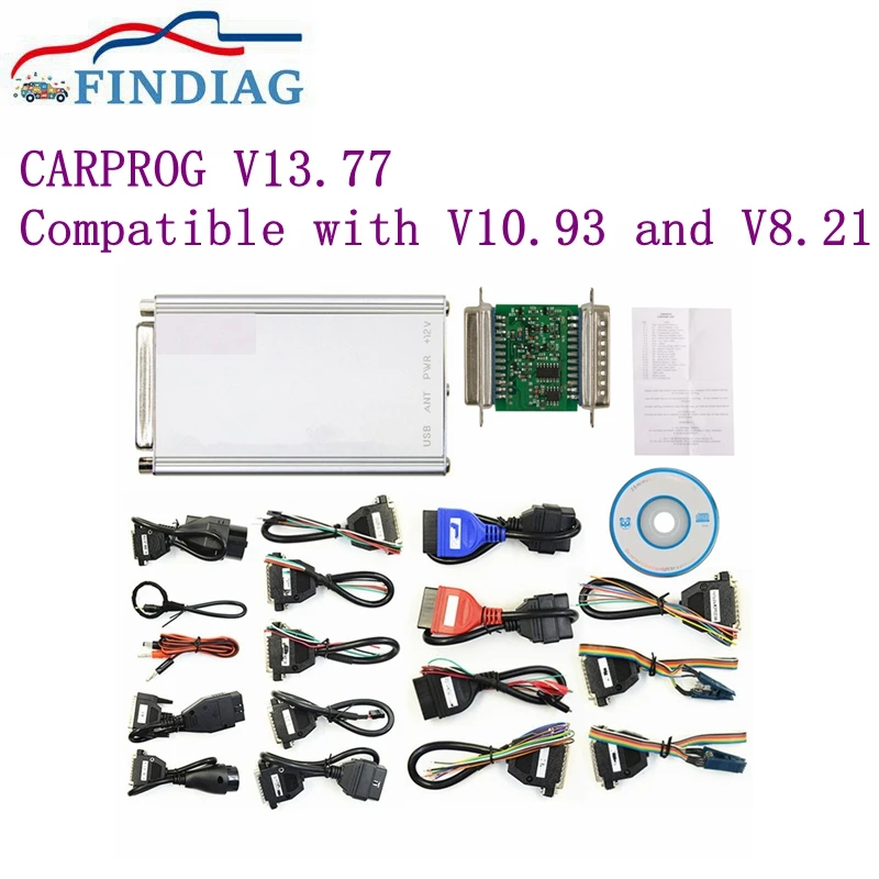 CarProg V13.77 with Programmer V8.21/V10.93 Full 21 Adapter ECU Chip Tuning Tool Newest Carprog V10.93 Immo Car Repair Tool