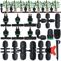 KESLA 5PCS 1/2 3/4 1'' PE Pipe 16mm 20mm 25mm Connector Splitter Tee Coupling to 4/7mm 1/4 Hose Garden Watering Drip Irrigation