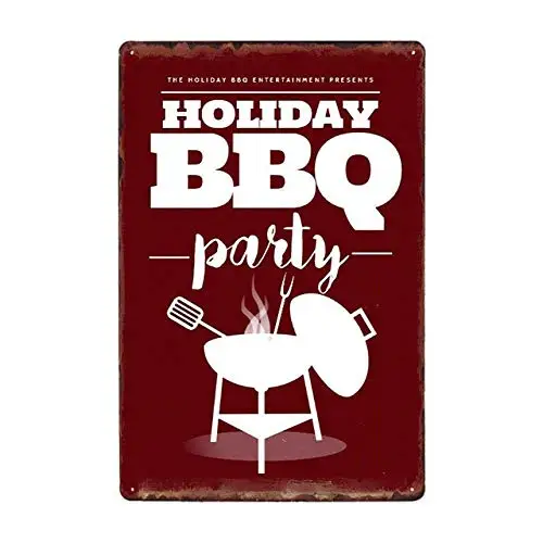 Patisaner Holiday Barbecue Shop Lady Metal Tin Sign Wall Sticker Restaurant Iron Painting Tin Board Poster Plaque 20x30cm