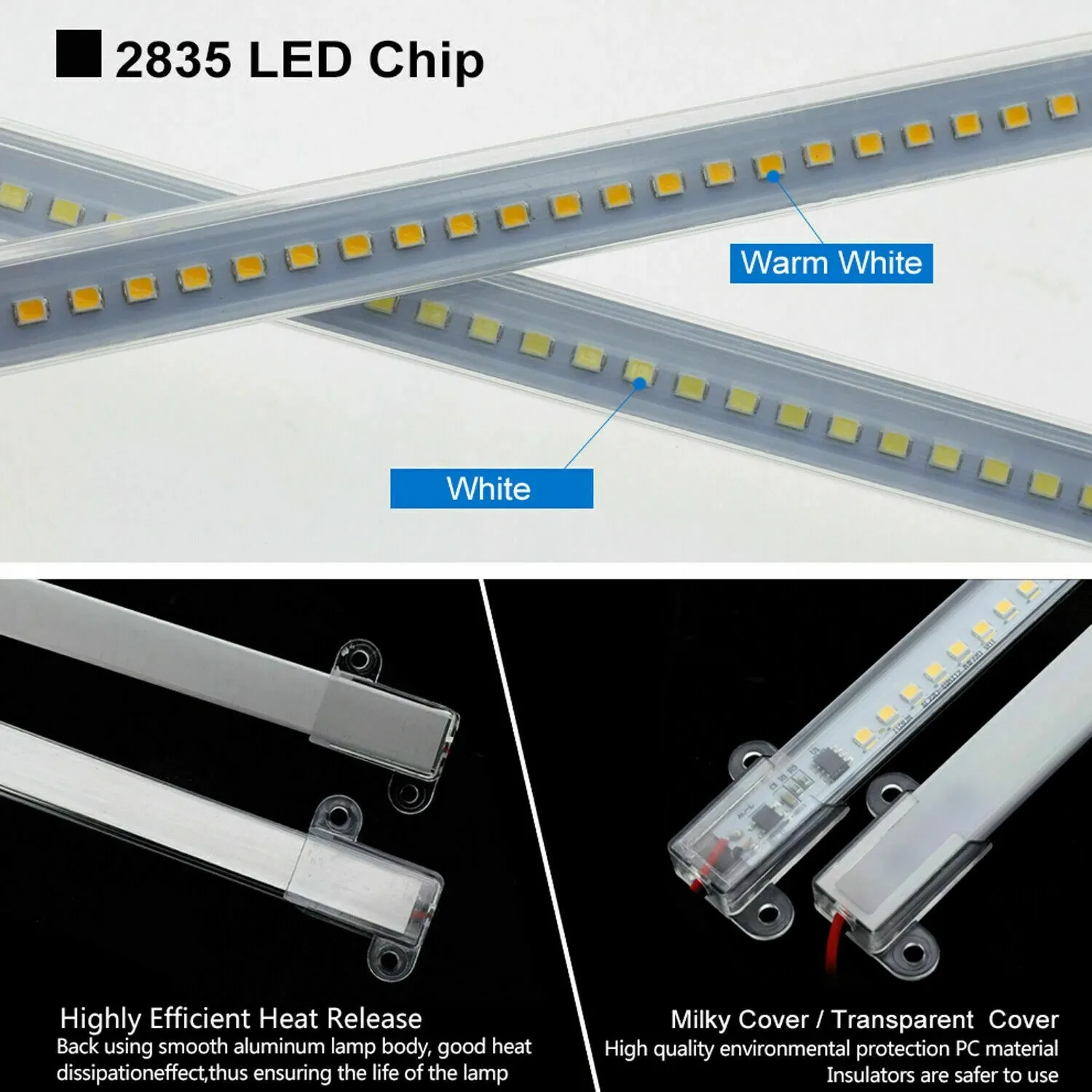 Imagem -05 - Barra de Tubo de Holofote Fluorescente Smd Faixa de Luz Rígida Led Alto Brilho Lâmpada de Exibição de Vitrine 30cm 40cm 50cm 220v