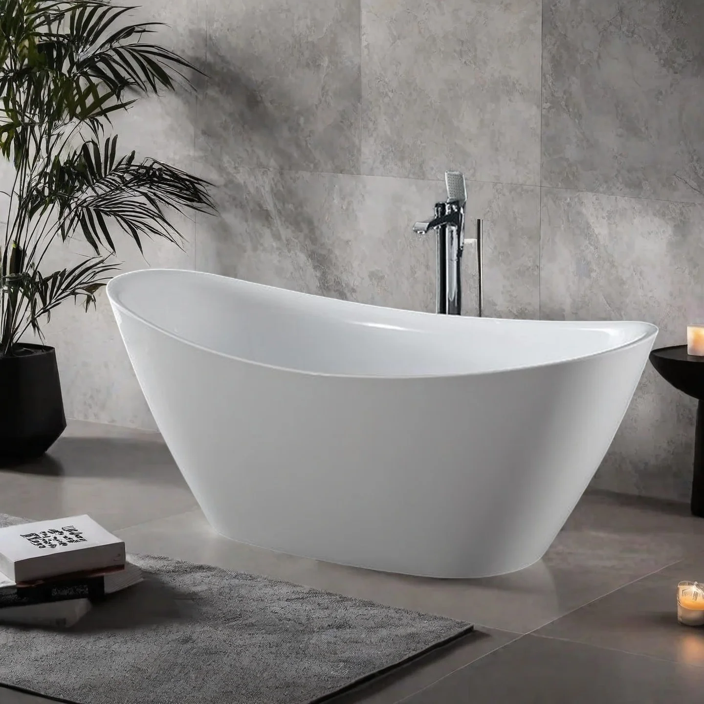 

Luxury freestanding oversized acrylic bathtub modern design adult and hotel deep immersion large bathroom shower