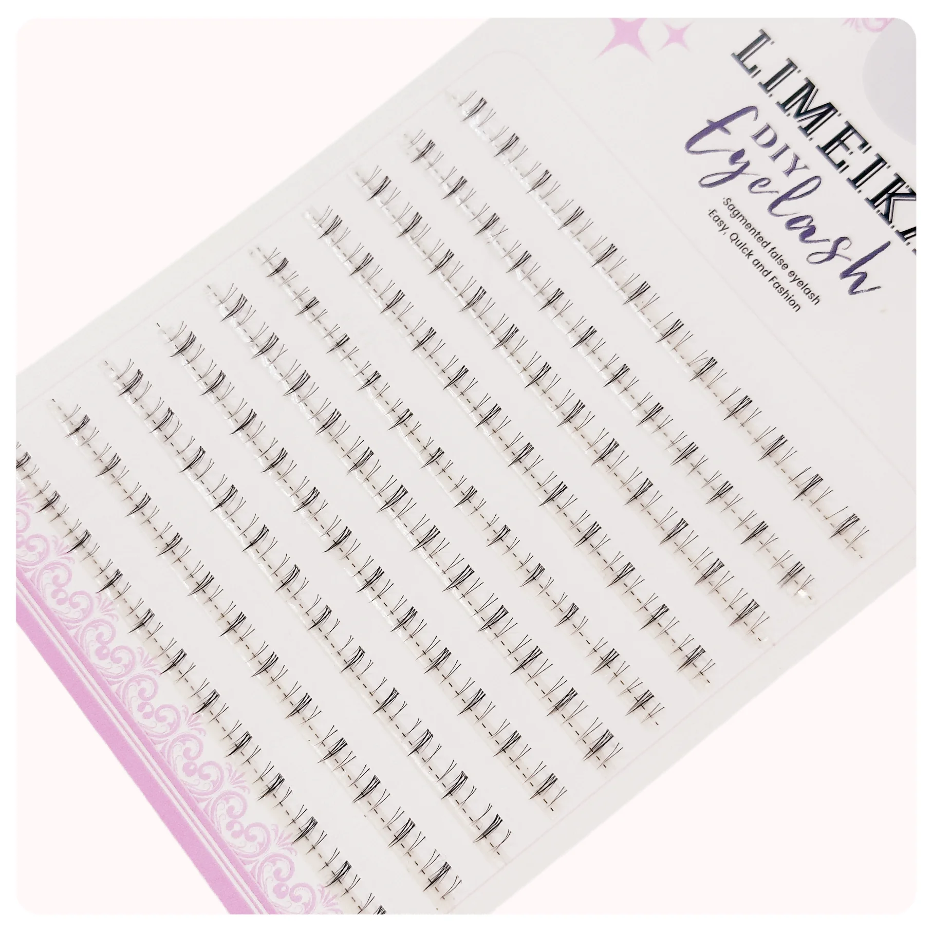 120 pairs of natural cluster lower lashes, ultra-fine V-shaped, easy to use - C-shaped curl, self-made eyelash extension product