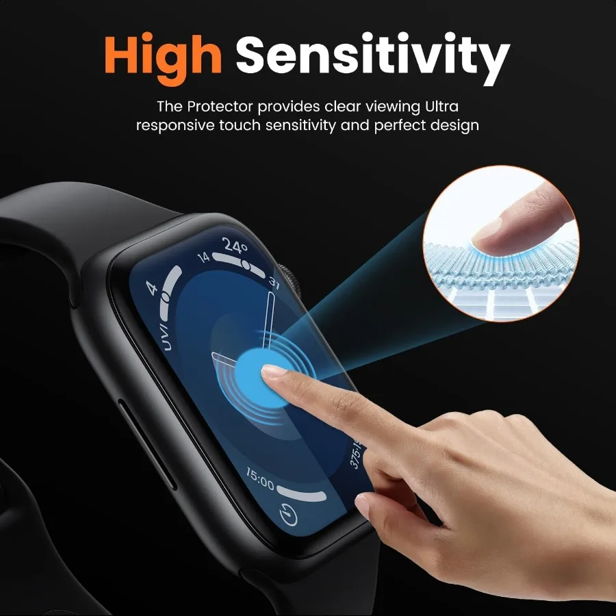 واقي شاشة Hoerrye لساعة Apple Watch 40mm Series 6 5 4 SE [أداة سهلة التركيب] [مقاومة الصدمات المضادة للخدش من الدرجة العسكرية