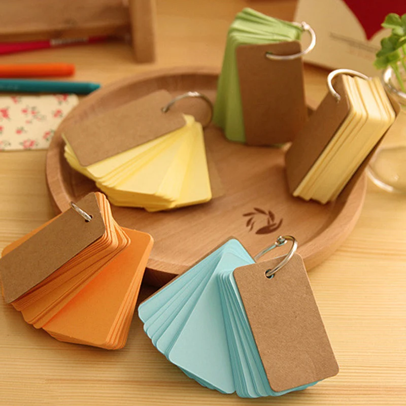 Mini Notepad Portable Word Book 50 Sheets Loose-leaf Book Lovely Creative Ring Buckle Student NotebookR 7cm*4cm