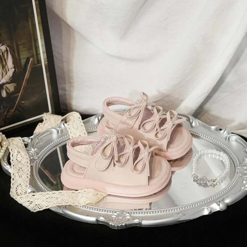 Mädchen Strandschuhe Weiche Sohle Rutschfeste Mädchen Sandalen Einfarbig Vielseitig 2026 Sommer Neue Kinder Casual Prinzessinnen-Schuhe Trendig – Detail 6