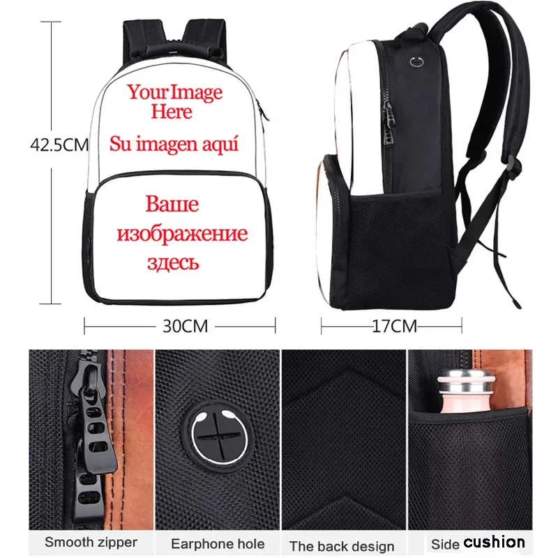 17inch Custom Backpack for Teenage Boys Girls Children School Bags Women Men Laptop Backpack Kids Bag