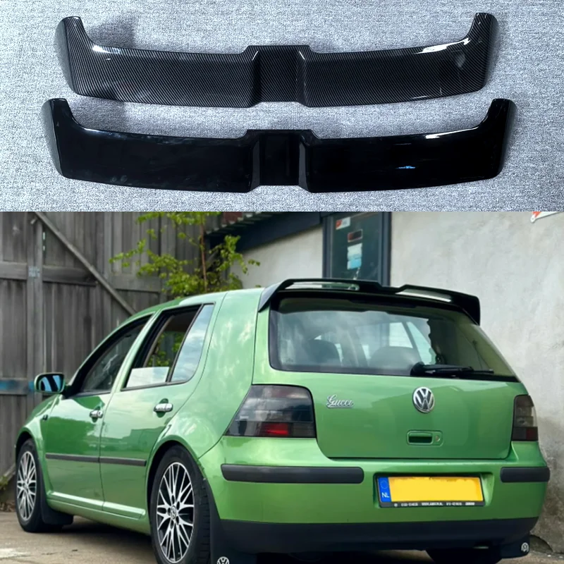 2000 To 2008 For Volkswagen VW GOLF 4 MK4 Oettinger Style Roof Spoiler Wing Lip ABS Material Gloss Black Carbon Look Body Kit