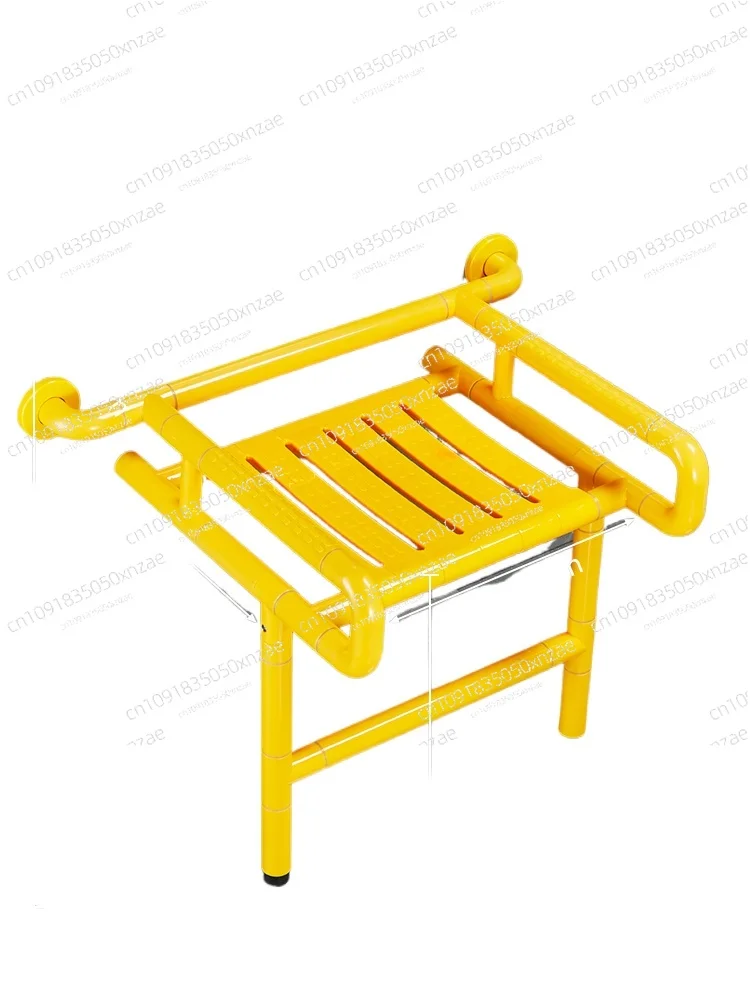 

Bathroom folding stool bathroom the elderly bathing stool elderly armrest railing wall-mounted non-slip safety bath chair