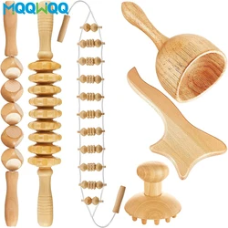 Wood Therapy Massage Tools for Body Shaping Maderoterapia Kit Colombiana for Anti-Cellulite, Lymphatic Drainage, Body Contouring