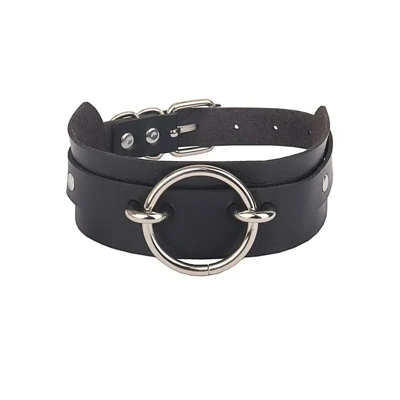 Punk PU Leather Chocker Necklaces for Women Hip Hop Rock Chain Heart Pentagram Rivet Necklace Creative Party Jewelry Accessories