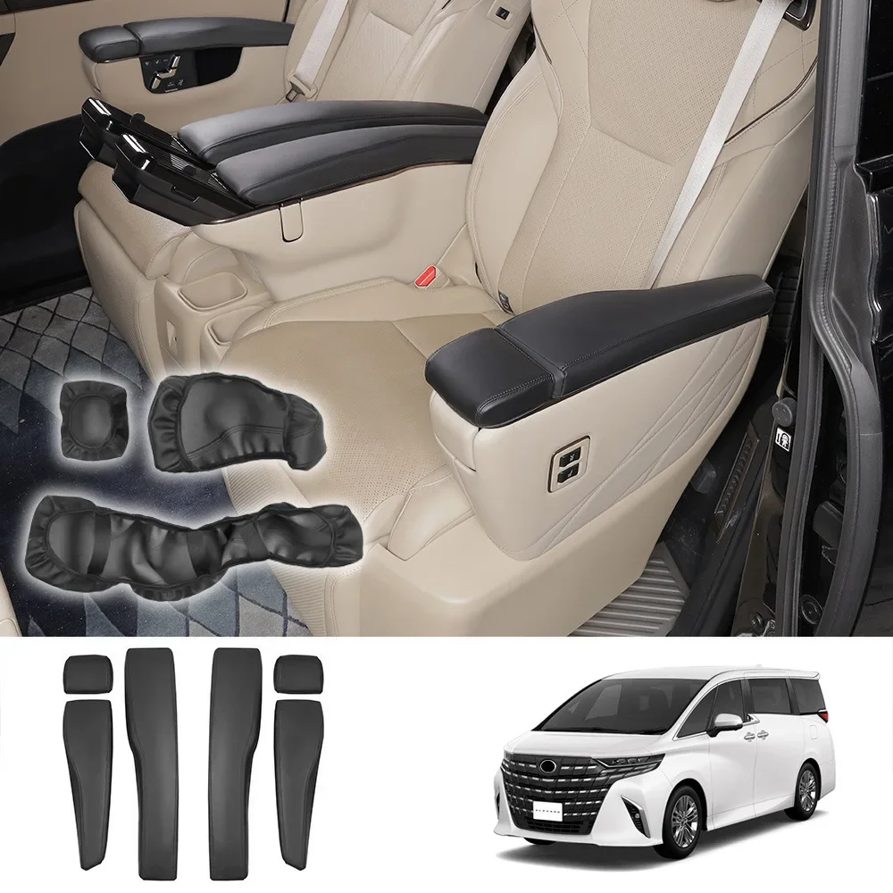 For Toyota Alphard Vellfire 40 Series 2023 2024 Interior Accessories Car Leather Middle Row Seat Armrest Protective Cover Trim