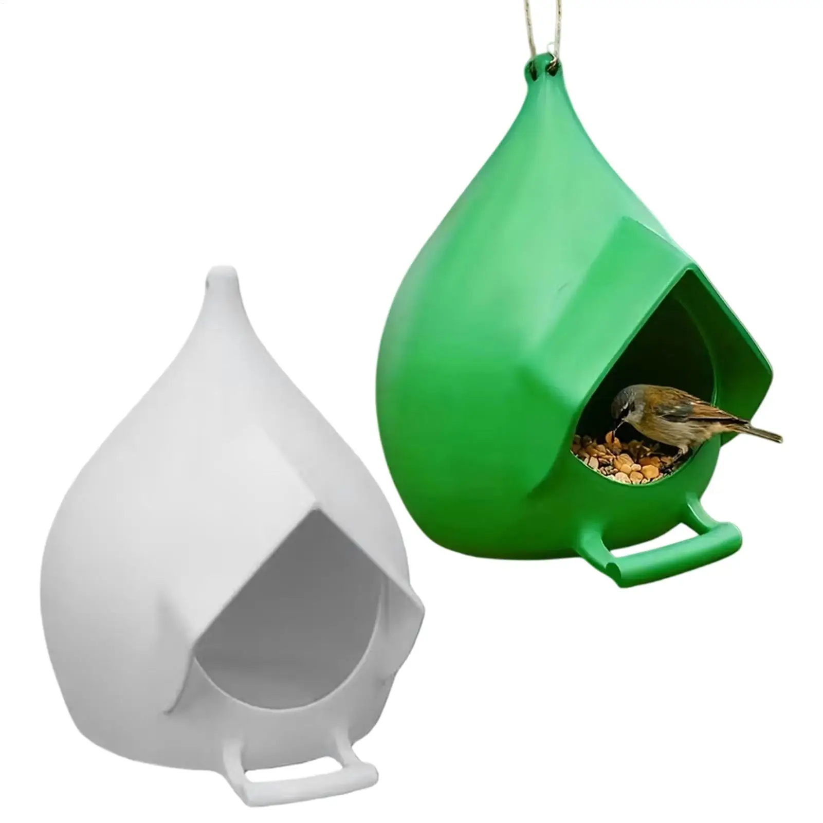 Comedero para pájaros de exterior, impresión 3D, comedero para colibríes, tazón pequeño a prueba de lluvia, comedero colgante, refugio para animales pequeños con orificio de drenaje