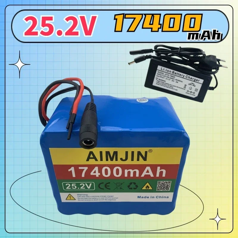 

6S5P 25.2V 17400mAh 18650 Lithium Batterie Pack Protection Rechargeable battery + Chargeur