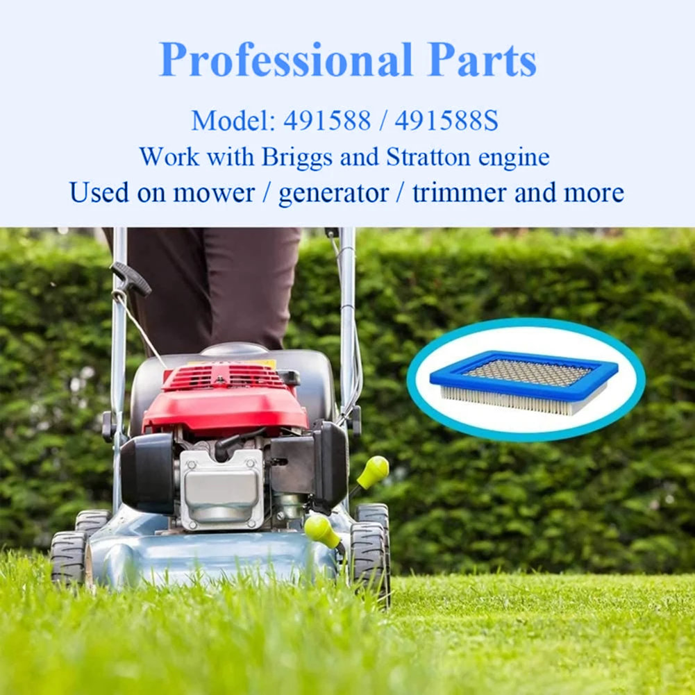 Imagem -02 - Air Filter For Lawn Mower Peças de Reposição Jardim Suprimentos Briggs Stratton 491588 399959 491588s 1191909 Pcs