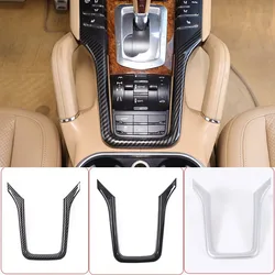 For Porsche Cayenne 2011-2017 ABS Carbon Fiber/Silver Car Center Console Decorative Frame Sticker Car Interior Accessories