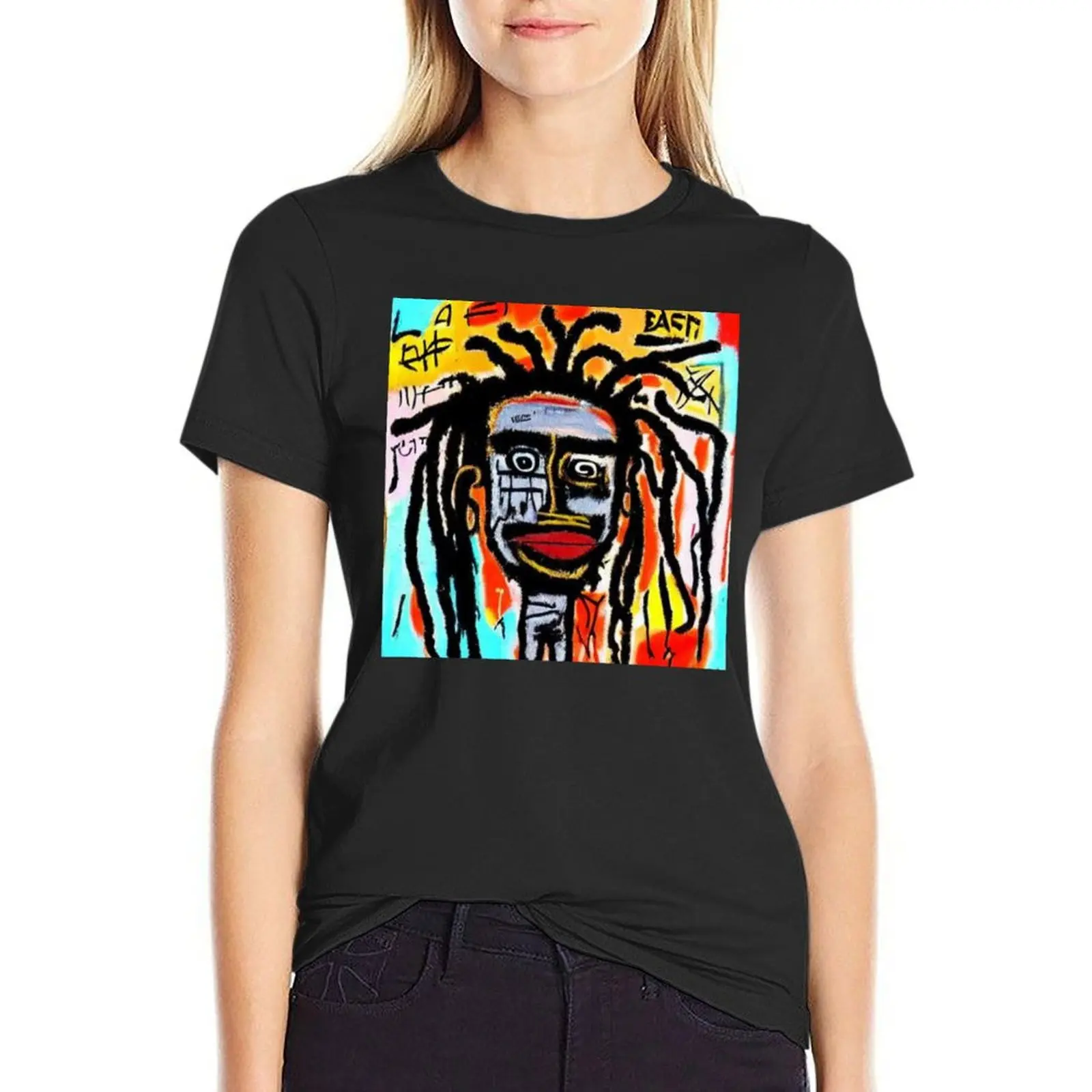 Dreadlocks Rasta Graffiti Street Art Famous T-Shirt funnys hippie clothes Women's tee shirt