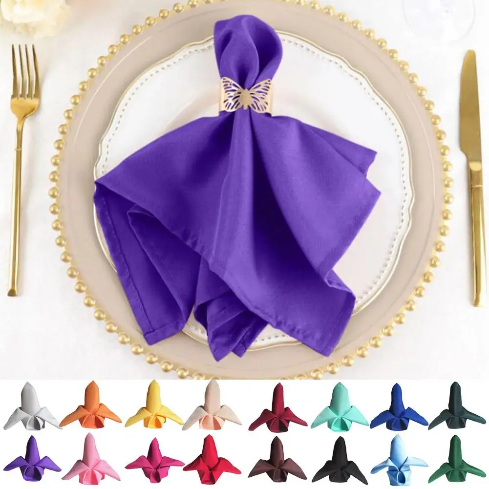 1/5 Pcs Satin Elegant Satin Napkins Perfect For Wedding Graduation & Dinner Parties Restaurant Coffee/Cake Tea Towel